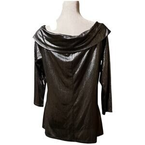 City Street Shimmering Off-Shoulder Blouse Top Sz L NWOT